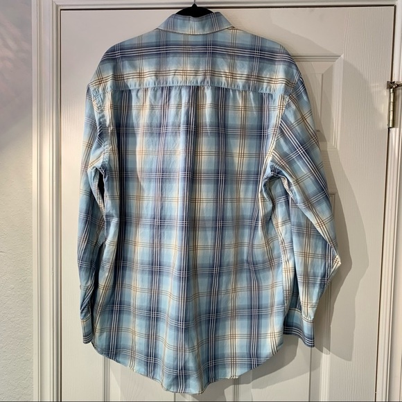 Alan Flusser Shirt Size Large Blue Brown Plaid Button Down Long Sleeve Men - Picture 2 of 6